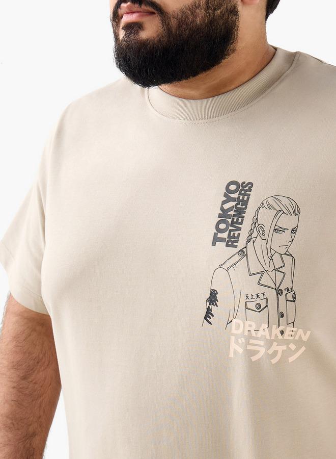 Maxim Men Regular Fit Crew Neck Short Sleeves Anime Print T-shirt - Image 4